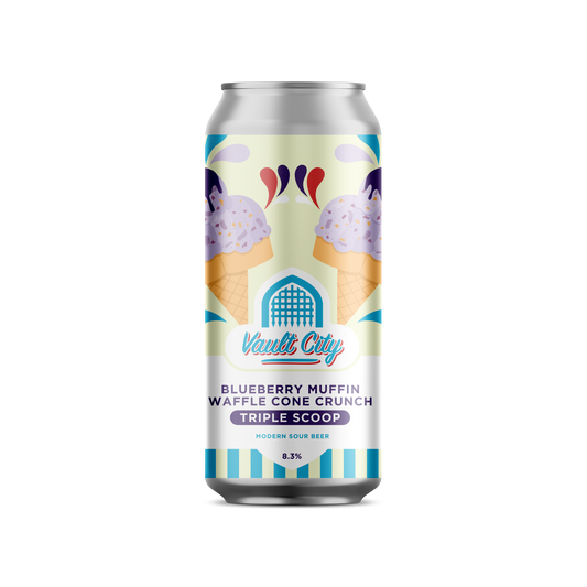 BLUEBERRY MUFFIN WAFFLE CONE CRUNCH TRIPLE SCOOP 8.3%